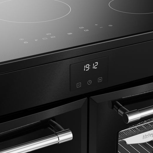 Belling Farmhouse 100Ei 100cm Electric Range Cooker with Induction Hob - Black - Control panel shot 