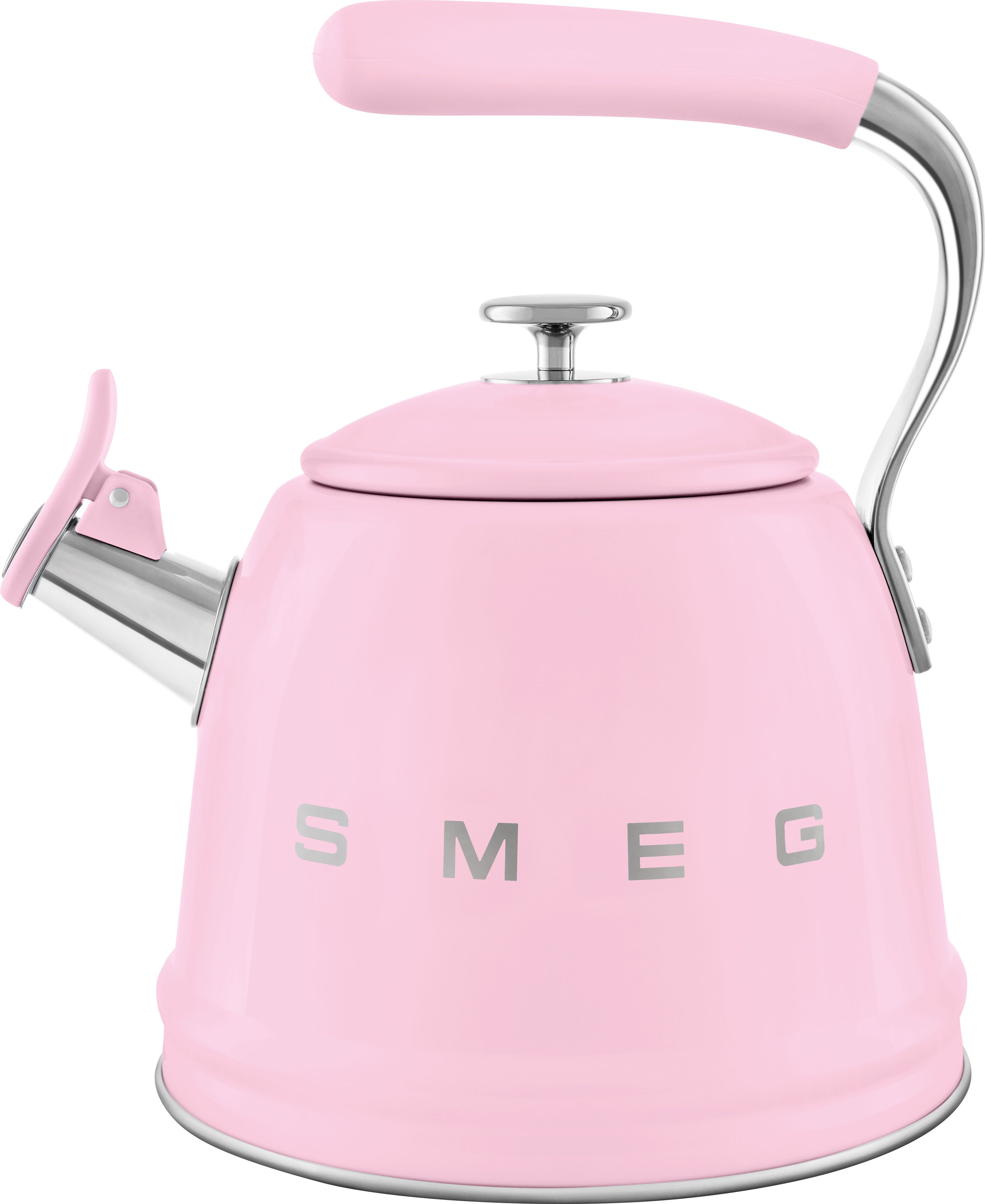 Smeg 50's Style WKF01PK Whistling Hob Kettle - Pink, Pink