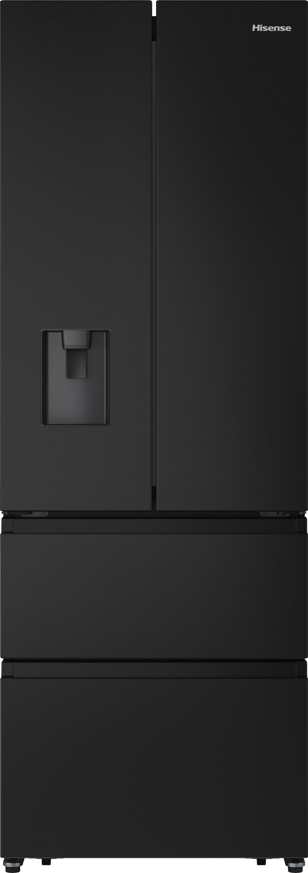 Hisense PureFlat RF632N4WFE Non-Plumbed Total No Frost American Fridge Freezer - Black / Stainless Steel - E Rated, Black