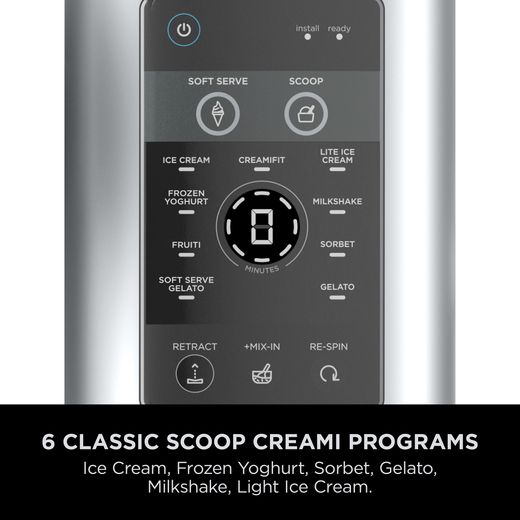 Ninja NC701UK Ice Cream Maker Silver - Annotation - 6 classic scoop programs