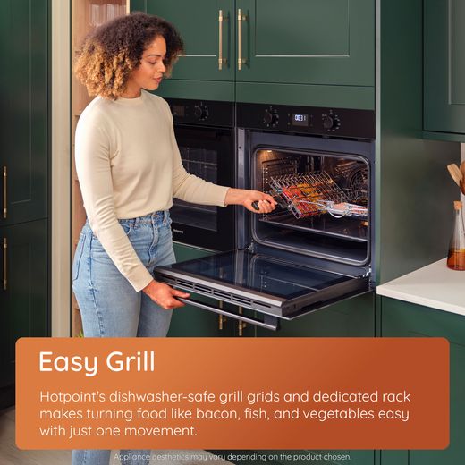 Hotpoint Class 2 HO 258HZ X UK Built In Electric Single Oven - Stainless Steel - Annotation - Easy_Grill