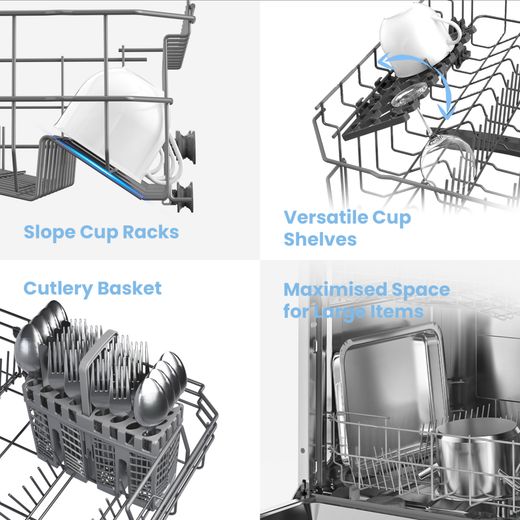 Comfee Standard Dishwasher - Black - Annotation - Features