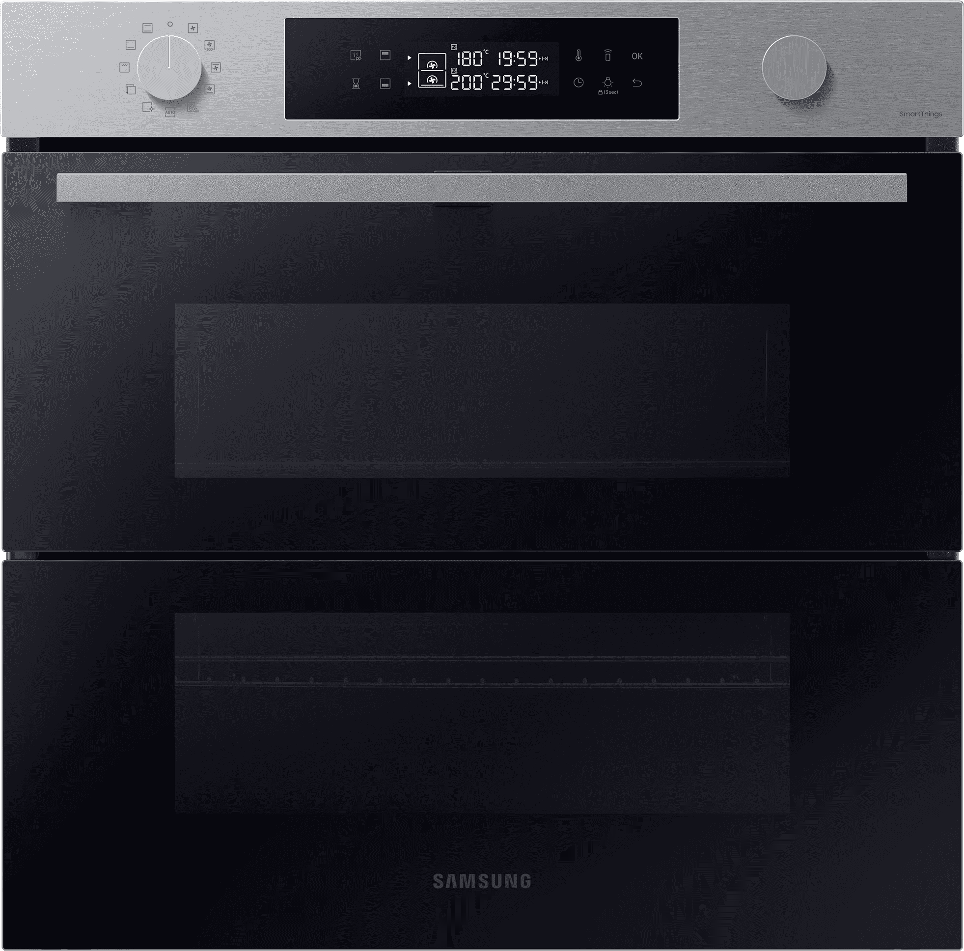 Samsung Series 4 Dual Cook Flex NV7B45305AS Wifi Connected Built In Electric Single Oven and Pyrolytic Cleaning - Stainless Steel - A+ Rated, Stainless Steel