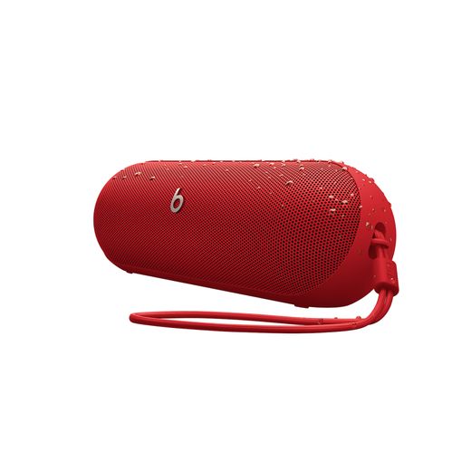 Beats Beats Pill Portable Wireless Speaker - Statement Red - Left perspective with travel strap