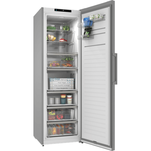Siemens IQ-300 GS36NVICGG 186cm Upright Freezer - Silver - Door open