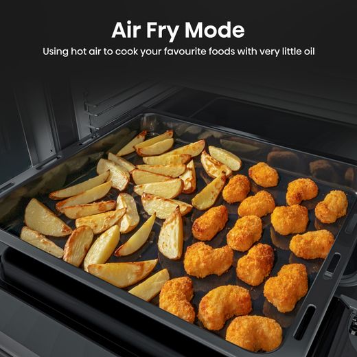 Hisense Hi6 Max HDCEC6C20B 60cm Wide Double Oven Electric Cooker with Ceramic Hob - Jet Black - Annotation - Air fry mode