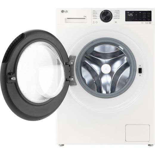 LG Series 5 AI Direct Drive F4X5013TWB 13kg Washing Machine with 1400 rpm - White - Door open