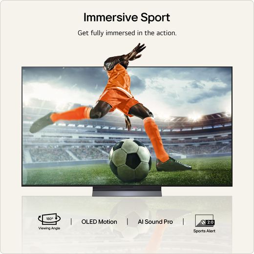 LG evo AI C6 65" 4K Ultra HD OLED Smart TV - Annotation - immersive sport shot