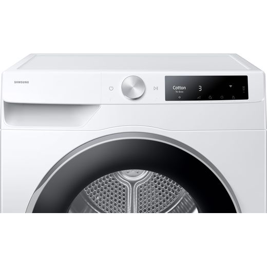 Samsung Series 6 DV90T6240LE/S1 Wifi Connected Heat Pump Tumble Dryer - White - Close up control panel shot
