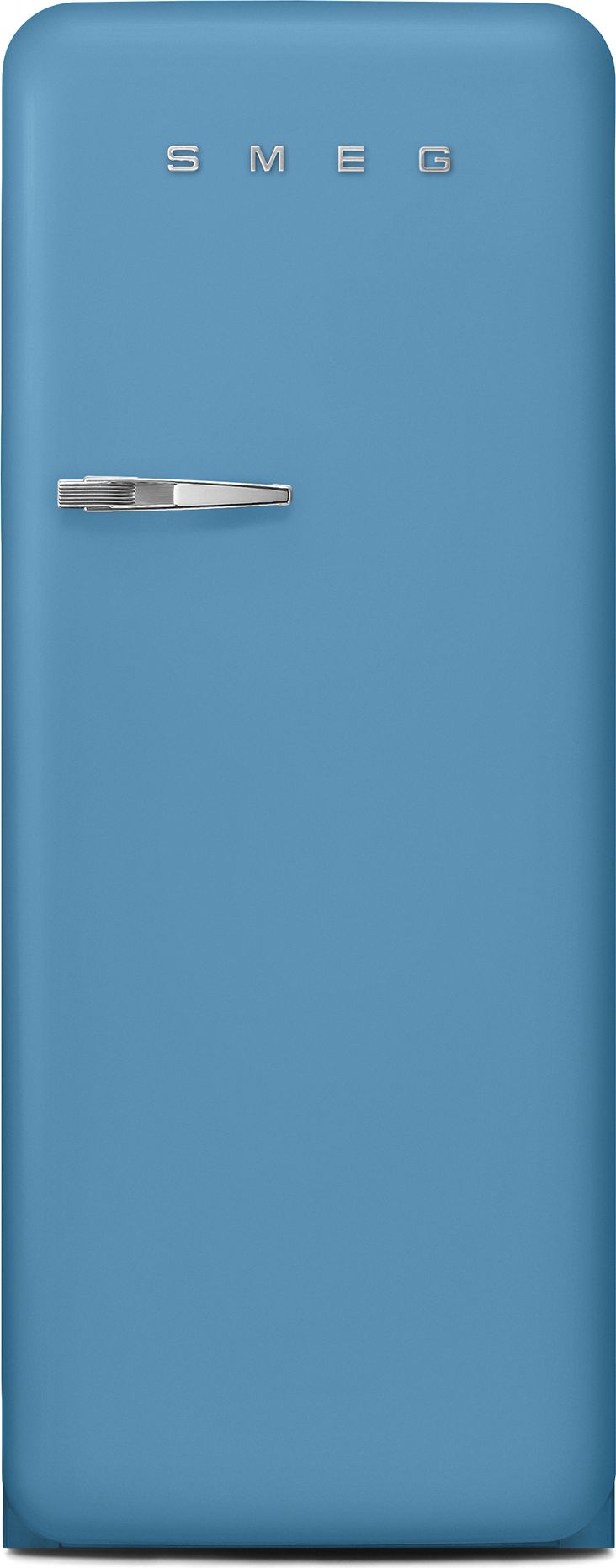 Image of Smeg 50s Style Retro Right Hand Hinge FAB28RDLB5 153cm Small Fridge - Matte Azzuro - D Rated, Blue