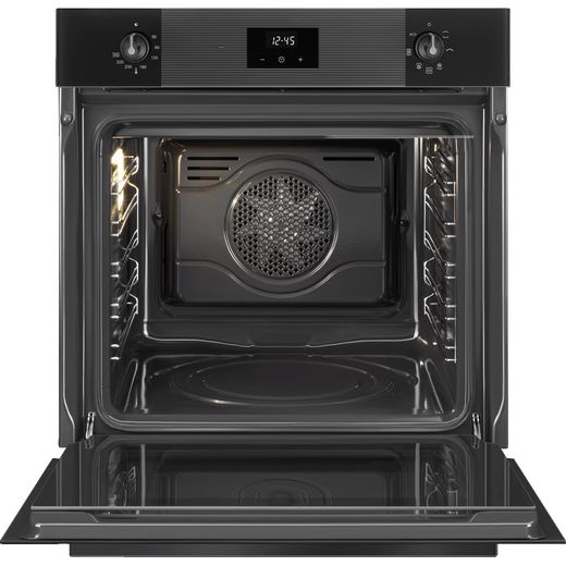 Smeg Linea Electric Single Oven - Black - Door open