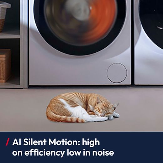 Hoover Pro Wash Series 7 HBWQD4106BL10U80 Wifi Connected 10Kg / 6Kg Washer Dryer with 1400 rpm - White - Annotation - AI silent Motion