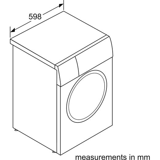 Bosch Series 6 WGJ25400GB 10kg Washing Machine with 1351 rpm - White - Annotation - dimension shot