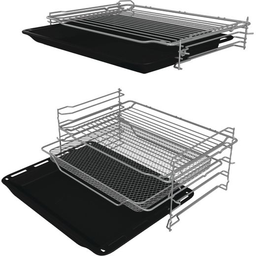 Hisense Hi6 Built In Electric Double Oven - Black - Left tray perspective shot