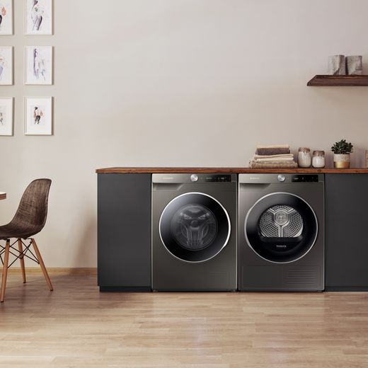 Samsung DV5000T DV90T6240LN Wifi Connected 9Kg Heat Pump Tumble Dryer - Graphite - Tumble dryer in modern laundry room