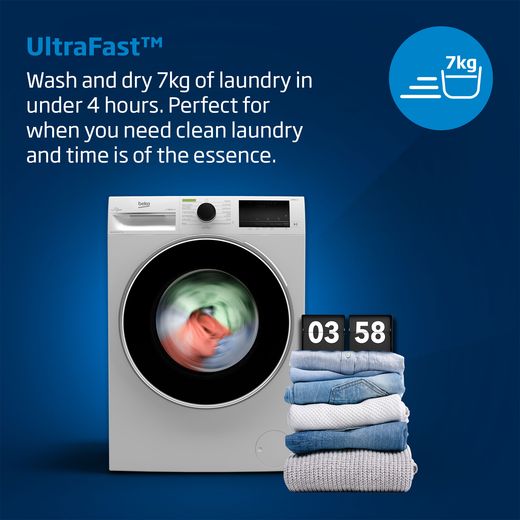 Beko bPRO 500 BM5D511745UA 11Kg / 7Kg Washer Dryer with 1400 rpm - Anthracite - Annotation -  UltraFast-7kg