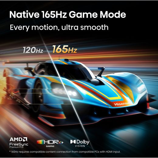 Hisense 100" 4K Ultra HD Smart Freely TV [2026] - 100U7STUK PRO - annotation - game mode shot