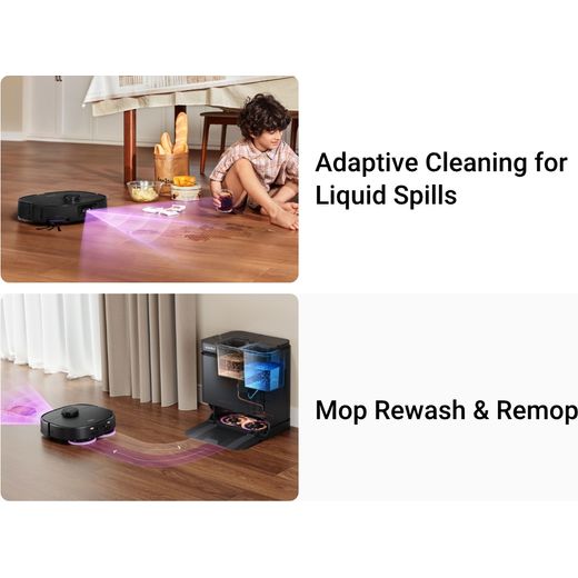 Eureka J15 Max Robotic Vacuum Cleaner - Black - Annotation - feature shot