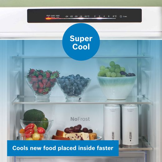 Bosch Series 4 70/30 Frost Free Fridge Freezer - White - Annotation - Super cool shot