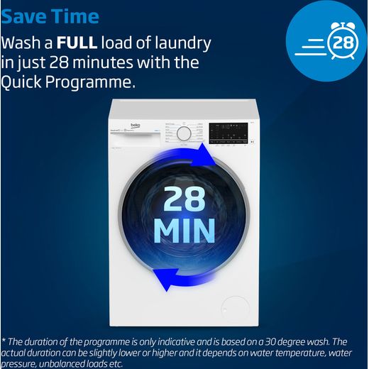 Beko BW1O3721W 7kg Washing Machine with 1200 rpm - White - Annotation - Quick-Programme