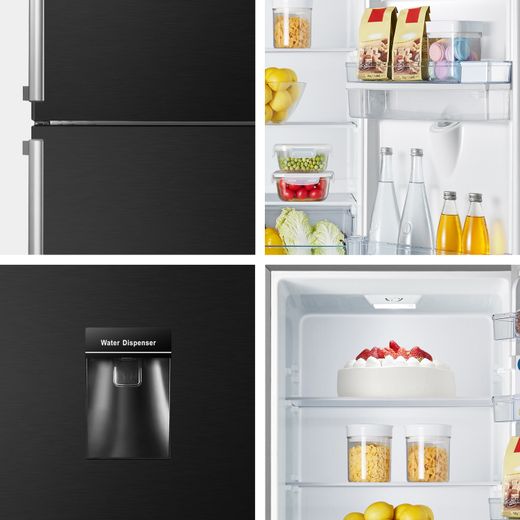 Fridgemaster MC55265DEB 180cm 70/30 Fridge Freezer - Black - Multiple shots