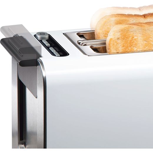 Bosch Styline TAT8611NGB 2 Slice Toaster - White - close up shot