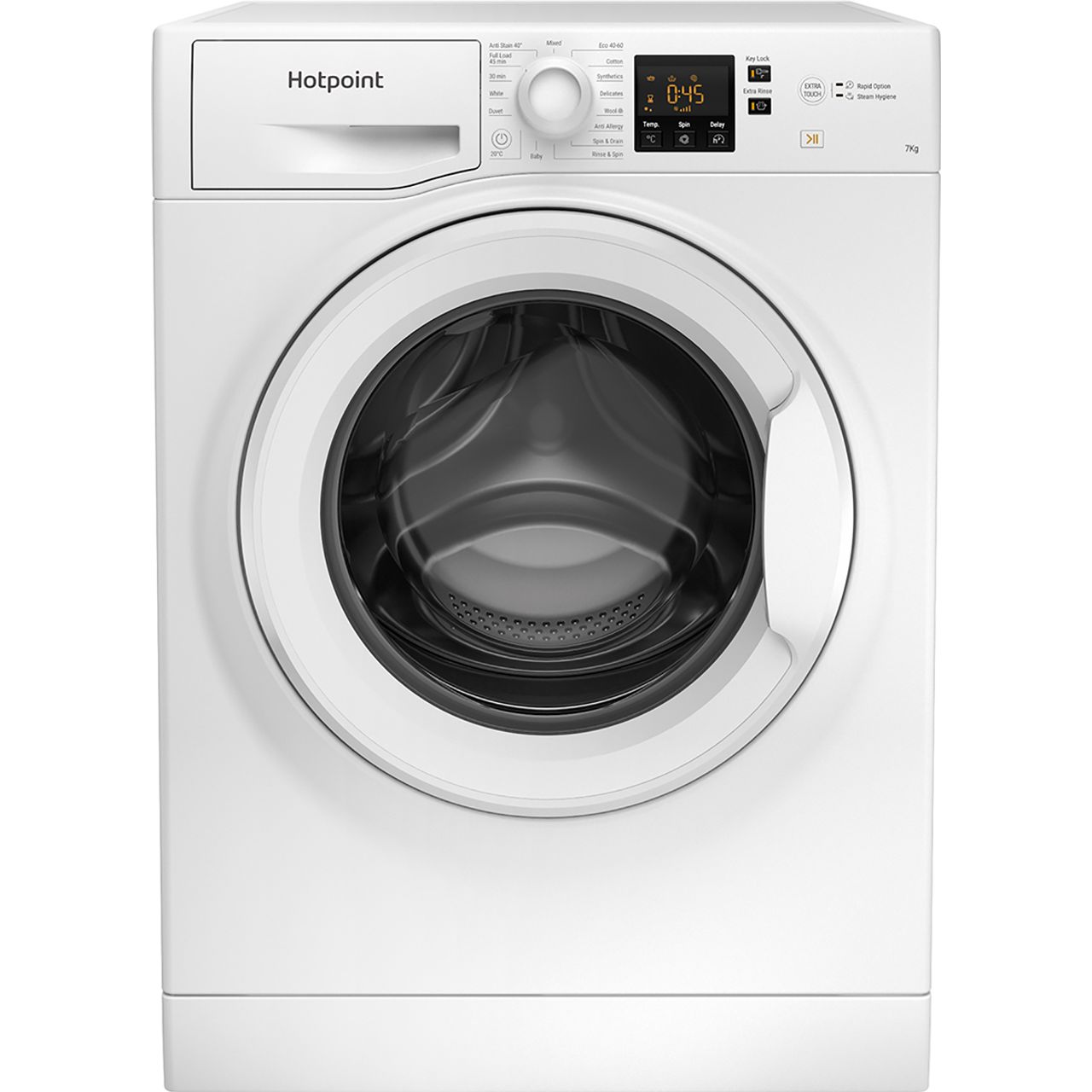 Hotpoint NSWM742UWUKN 7Kg Washing Machine with 1400 rpm – White – A+++ Rated