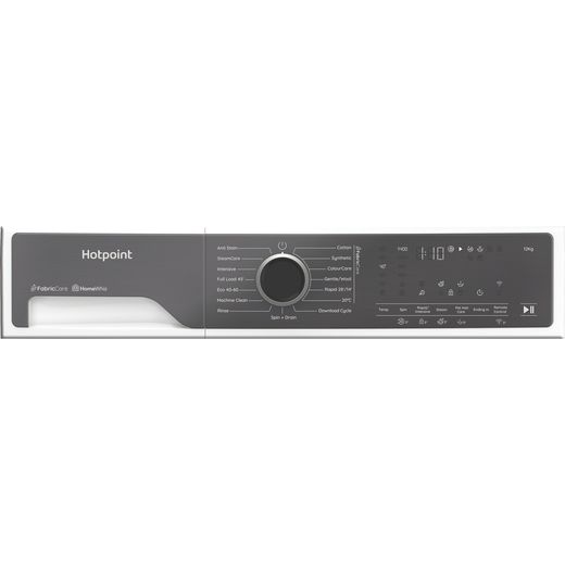 Hotpoint Fabric Care HB123WWCAREUK 12kg WiFi Connected Washing Machine with 1400 rpm - White - control panel shot 