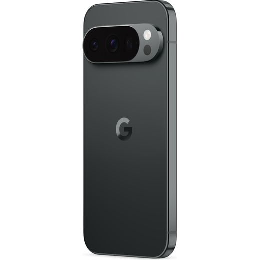 Google Pixel 10 Pro 128GB Smartphone in Obsidian Black - back left perpsective shot 