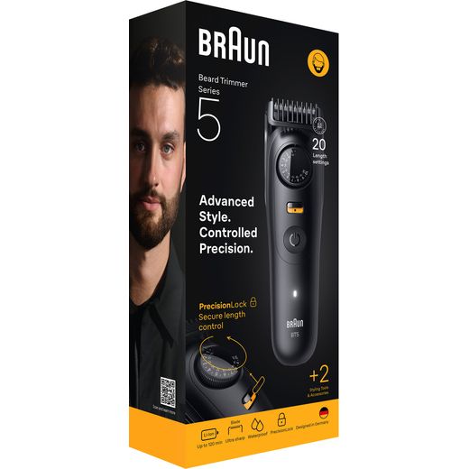 Braun Series 5 Mens Shaver - Black - Right box perpsective shot
