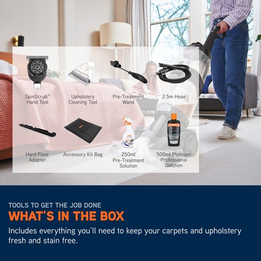 Vax Platinum Power Max ECB1SPV1 Carpet Cleaner - Annotation - Whats in the box shot