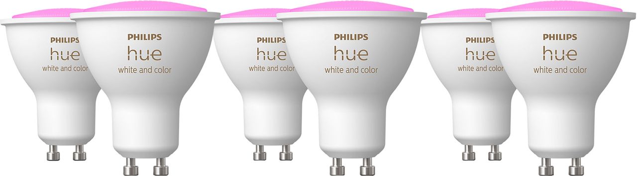 Philips Hue White & Colour GU10 6 Pack - White