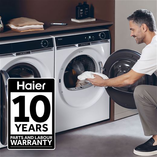 Haier X Series 11 HW110-BD14397U1 11kg Washing Machine with 1400 rpm - White - Annotation - Warranty shot