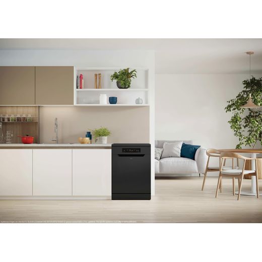 Hoover H-DISH 300 Standard Dishwasher - Black - Dishwasher in kitchen shot
