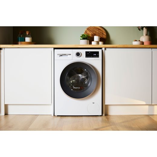 Bosch Series 6 10.5Kg / 6Kg Washer Dryer - White - Washing machine in kitchen shot
