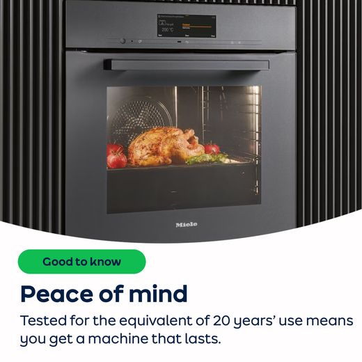 Miele ContourLine Built In Compact Steam Oven - Clean Steel - AO Annotation - Tested-for-the-equivalent-of-20-years'-use