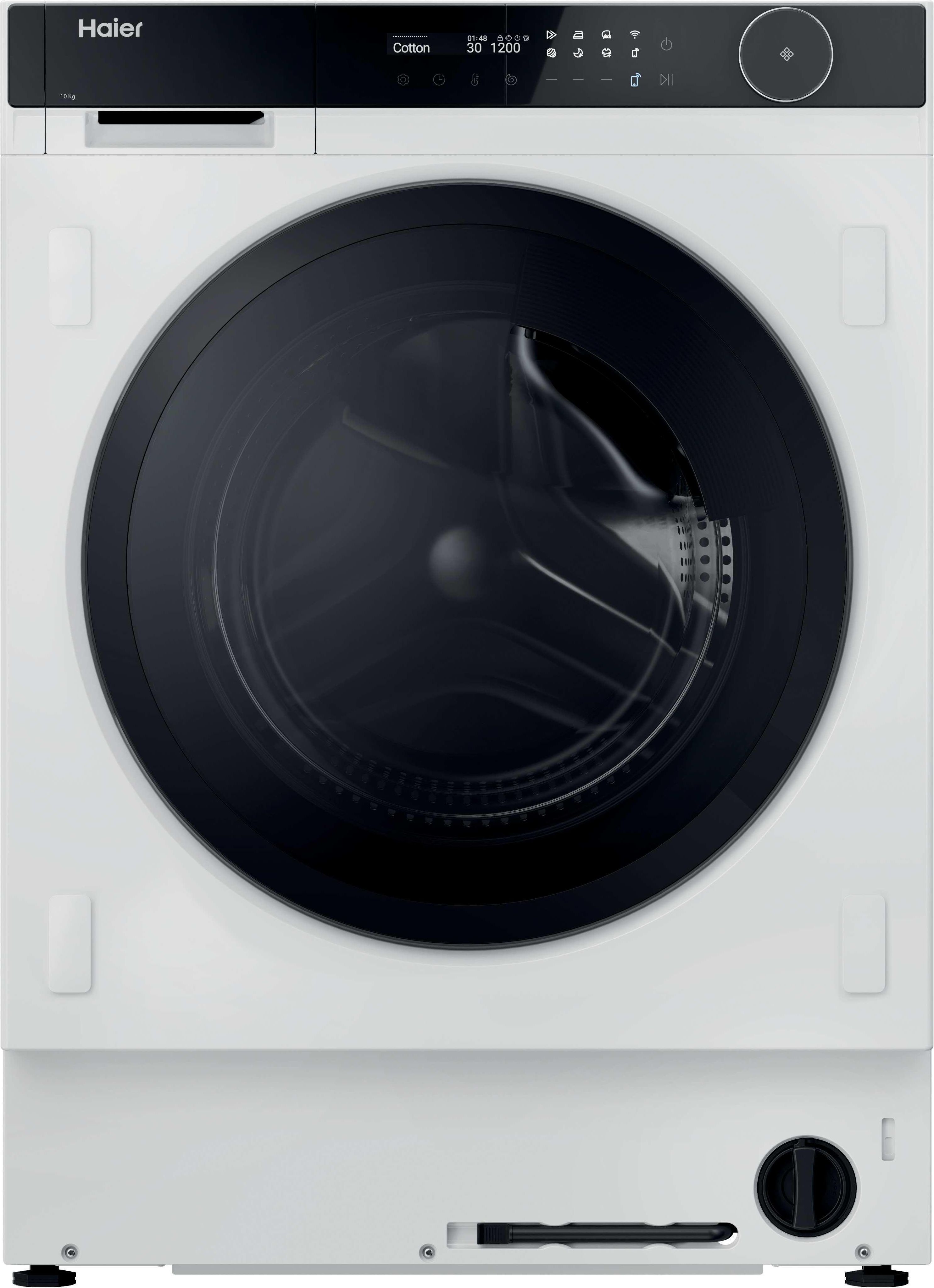Haier Series 8 HWB100B14858U1UK Integrated 10kg WiFi Connected Washing Machine with 1400 rpm - White - A Rated, White