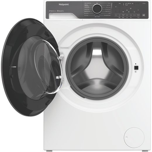 Hotpoint Fabric Care Pro HPD 9693 CARE UK 9Kg / Washer Dryer with 1400 rpm - White - Front with door open shot