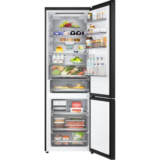 LG Fit & Max GBBW726AEV Wifi Connected 203cm 70/30 Total No Frost Fridge Freezer - front show with door open and food inside