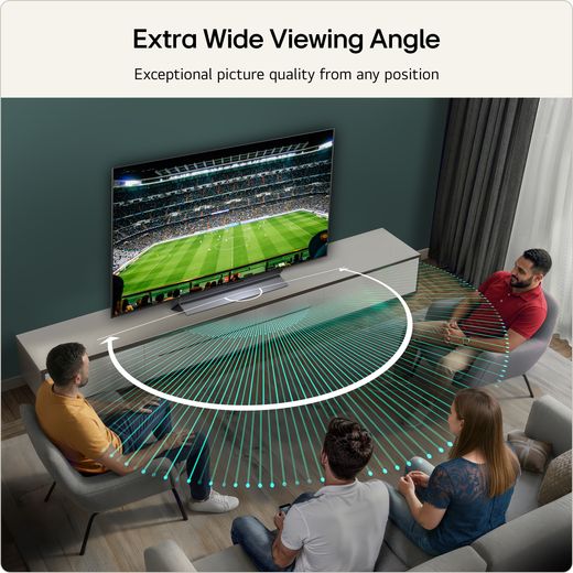 LG evo AI C6 55" 4K Ultra HD OLED Smart TV - Annotation - extra wide angle shot