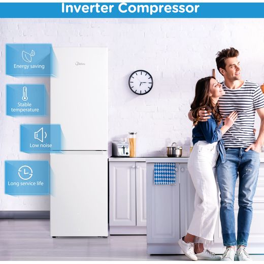 Midea 50/50 Total No Frost Fridge Freezer - White - Annotation - Invert compressor