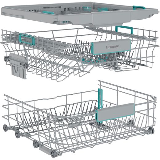 Hisense Integrated Standard Dishwasher - Silver - Rigth tray perpsective shot
