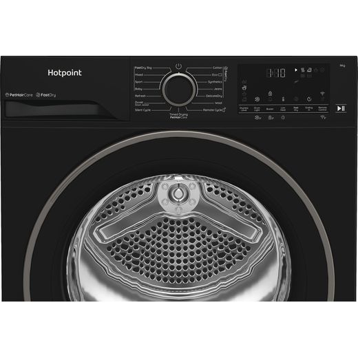 Hotpoint C HD 94M BBS UK Heat Pump Tumble Dryer - Black - Control panel