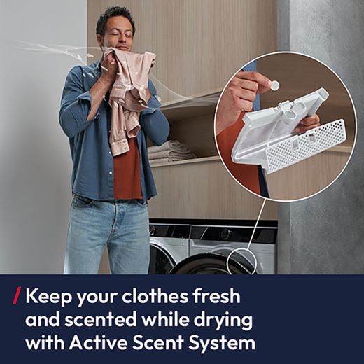 Hoover Pro Dry Series 7 HBQ 10N4BJX-80 Wifi Connected 10Kg Heat Pump Tumble Dryer - Matte Black - Annotation - Active scent system