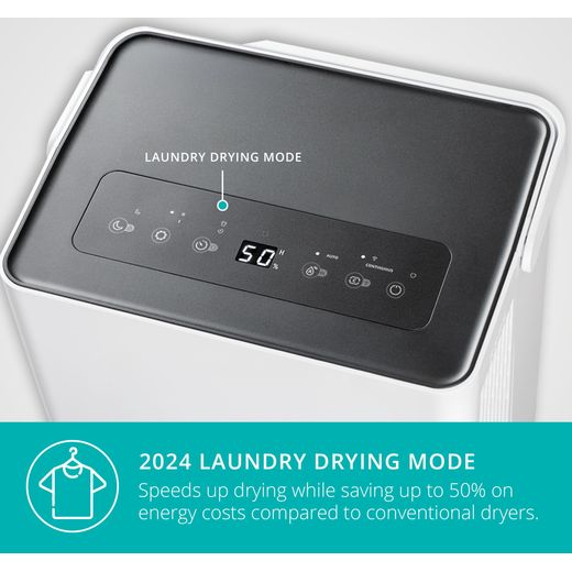 Duux Bora Smart Dehumidifier - White - Annotation - Drying mode shot