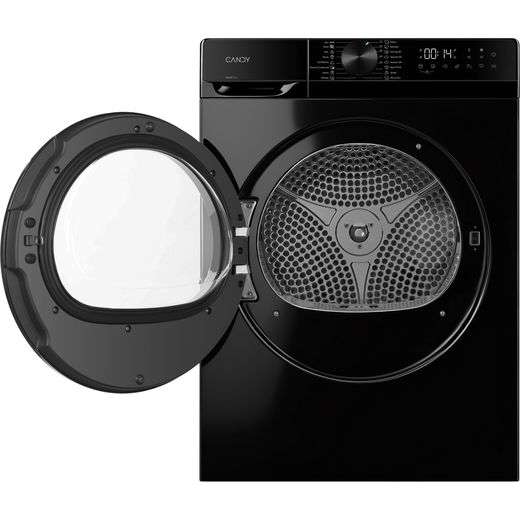 Candy Quick Pro GD 10N2BB-80 10Kg Heat Pump Tumble Dryer - Black - Door open